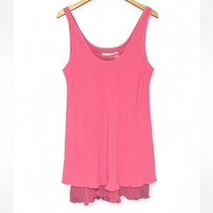 Victoria's Secret Vintage Pink Textured Long Lace Layered Top